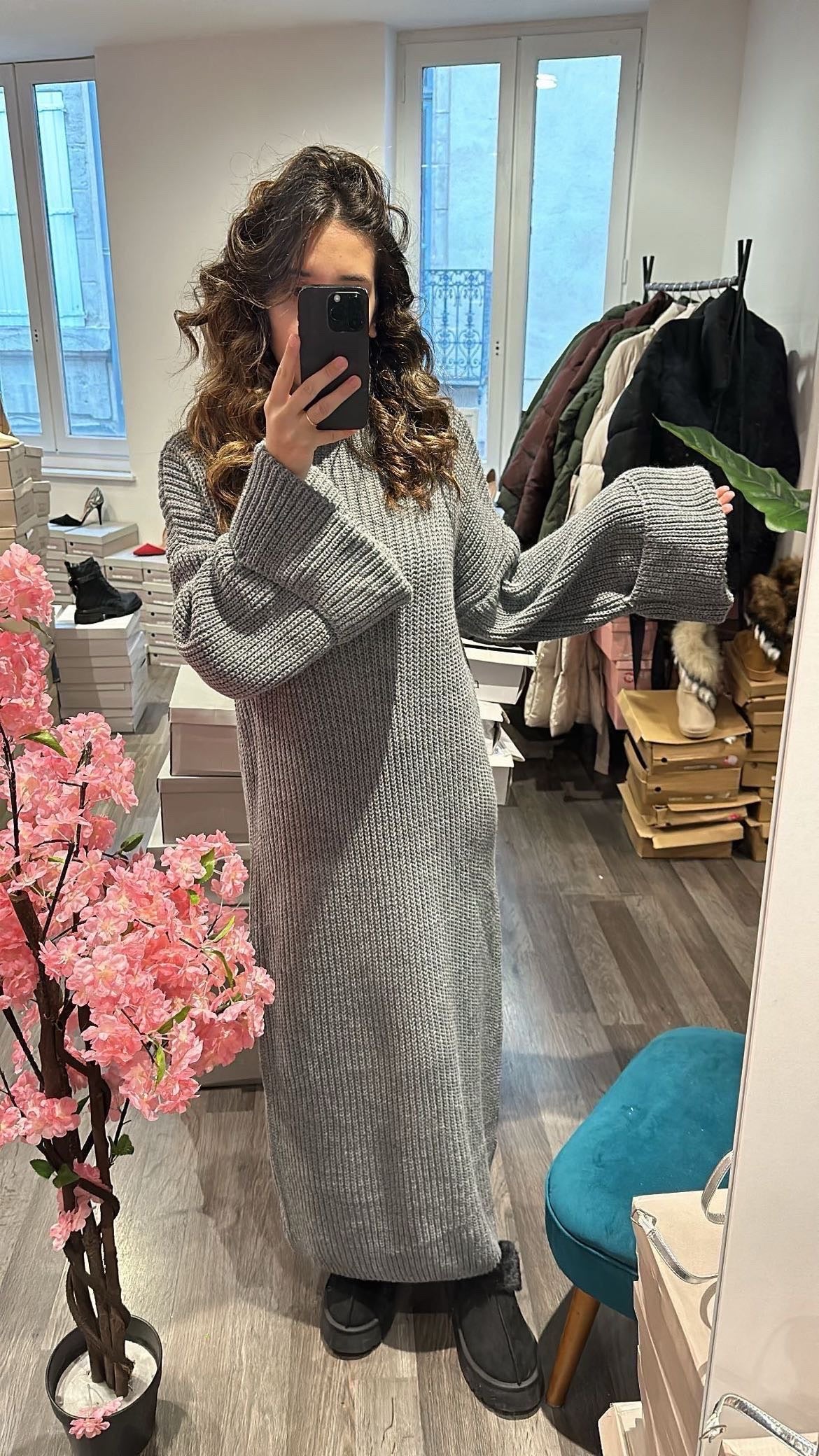 Robe longue en laine