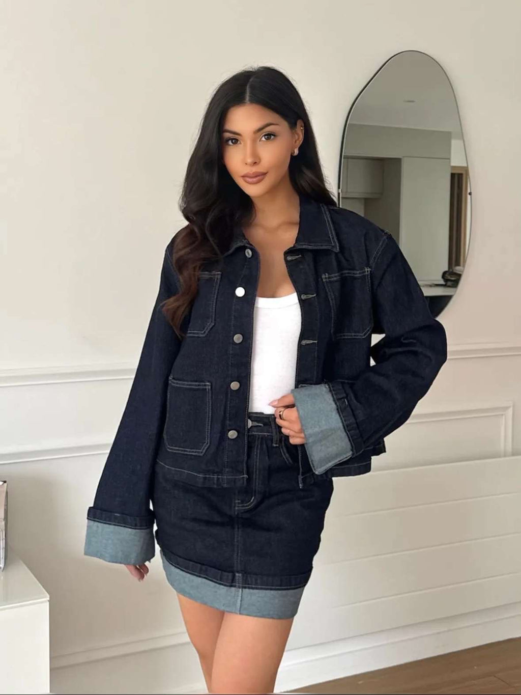 Veste en jean brut