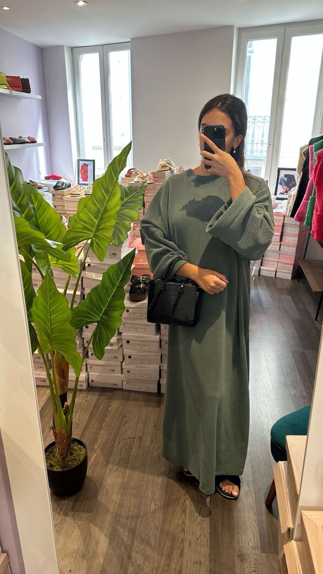 Robe longue en velours