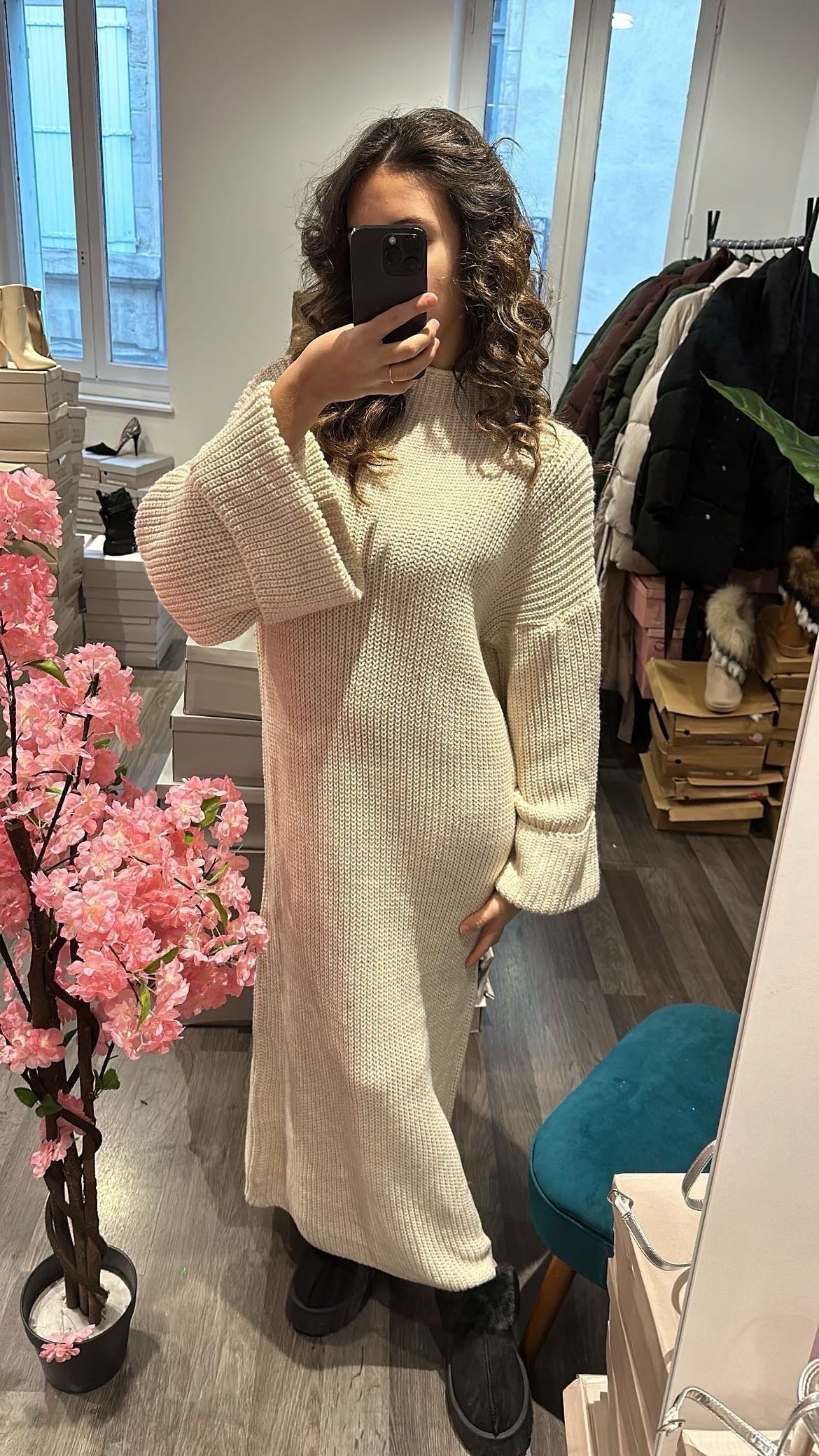 Robe longue en laine