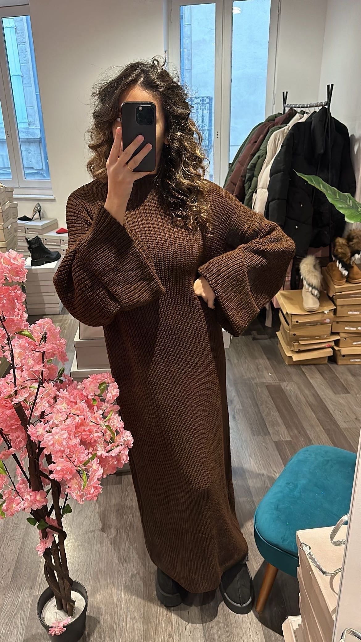 Robe longue en laine